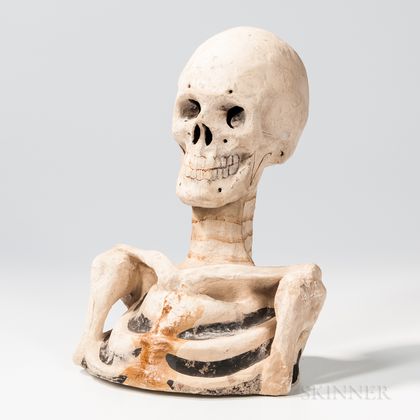 Papier-mache Odd Fellows Skeleton Bust