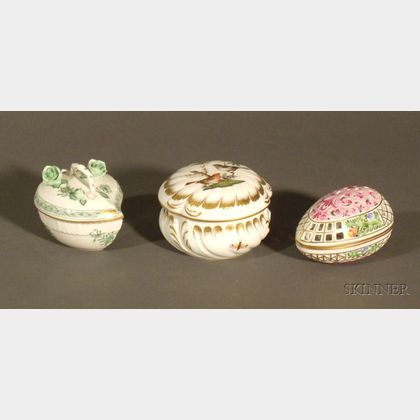 Three Herend Porcelain Boxes