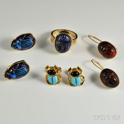 Group of Scarab Jewelry