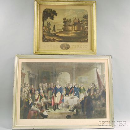 Two Framed George Washington-related Prints