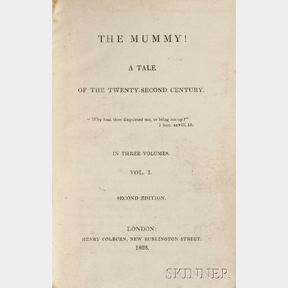 Loudon, Jane (1807-1858) The Mummy! a Tale of the Twenty-second Century.