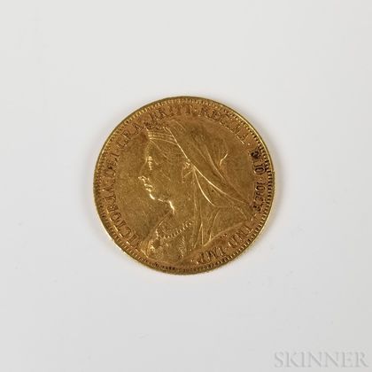 1894 British Gold Sovereign. Estimate $250-300