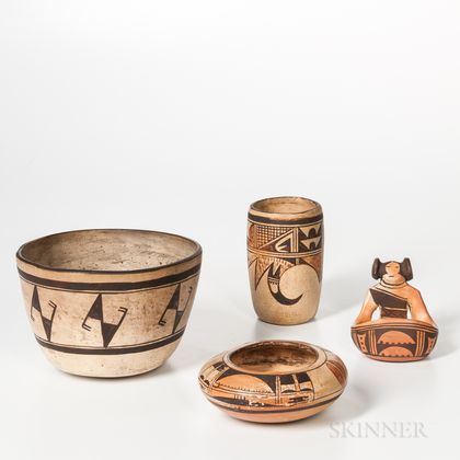 Four Southwest Polychrome Pottery Vessels