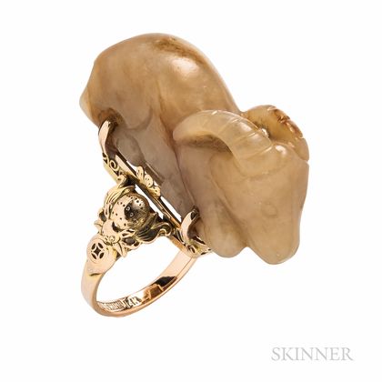 14kt Gold and Hardstone Ring