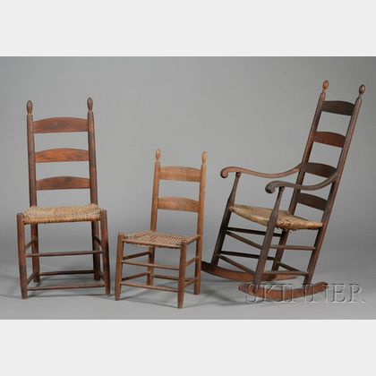 Shaker Tiger Maple Armed Rocking Chair