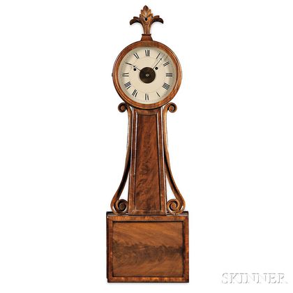 Chandler & Farley Wood Panel "Banjo" Clock