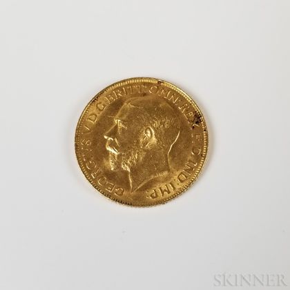1911 British Gold Sovereign. Estimate $250-300