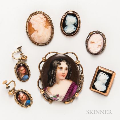Group of Cameo and Portrait Jewelry