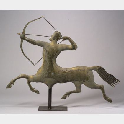 Molded Copper and Cast Lead Centaur Weather Vane