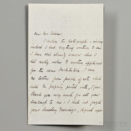Browning, Robert (1812-1889) Autograph Letter Signed, 8 March 1864.