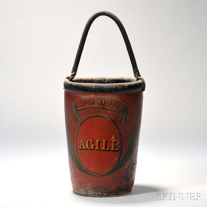 Red-painted Fire Bucket
