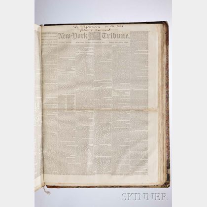 The New York Semi-Weekly [later Daily ] Tribune , Bound Volume Containing Issues from March 1859 through December 31, 1861.