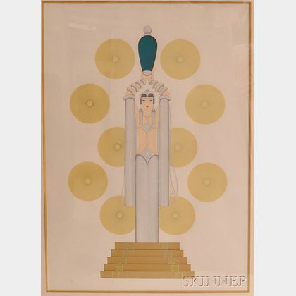 Romain De Tirtoff (Erté) (Russian, 1892-1990) Emerald Vase