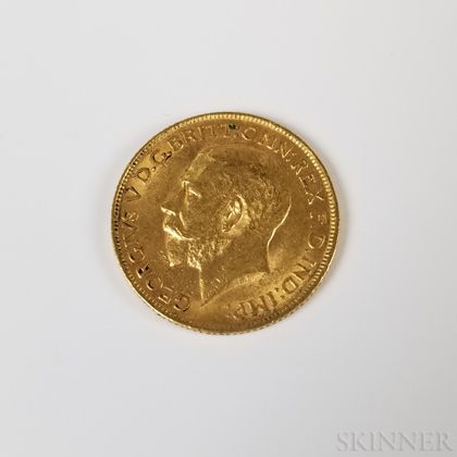 1911 British Gold Sovereign. Estimate $250-300
