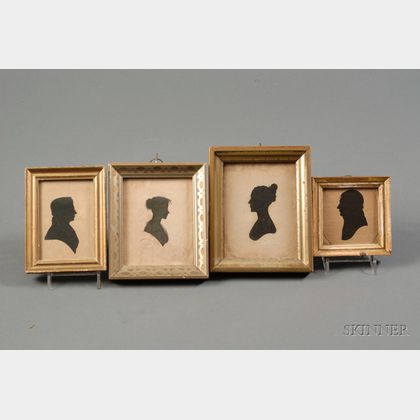 Four Framed Silhouette Portraits