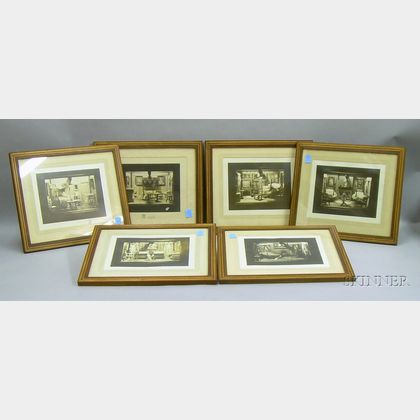 Lot of Six Framed Photos of Miniature Rooms