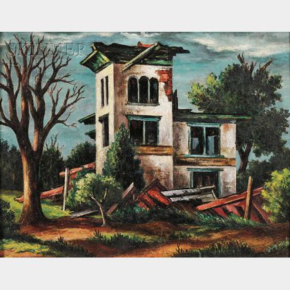 Thomas Adrian Fransioli (American, 1906-1997) House in Disrepair