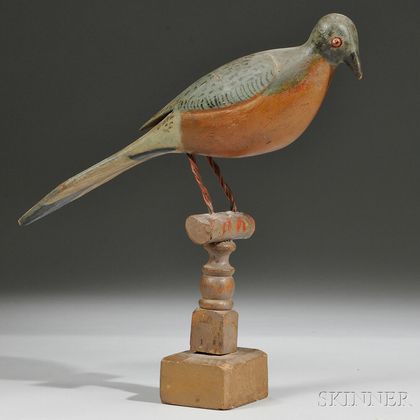 Carved and Painted Passenger Pigeon Figure