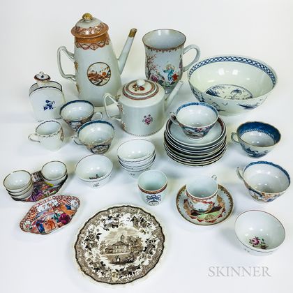 Thirty-seven Pieces of Mostly Chinese Export Porcelain.