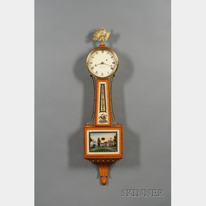 Tiger Maple Patent Timepiece or "Banjo" Clock by Foster Campos