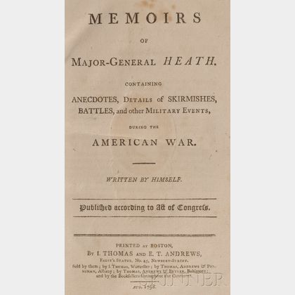 (Revolutionary War, Biography),Heath, General William (1737-1814)
