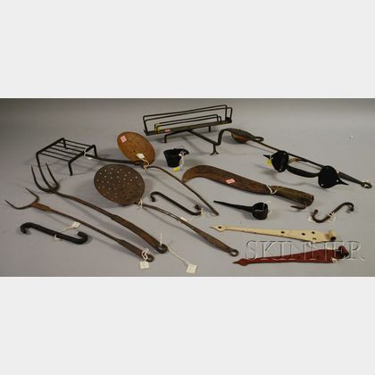Group of Wrought Iron Utensils, Hardware, and Metal Articles
