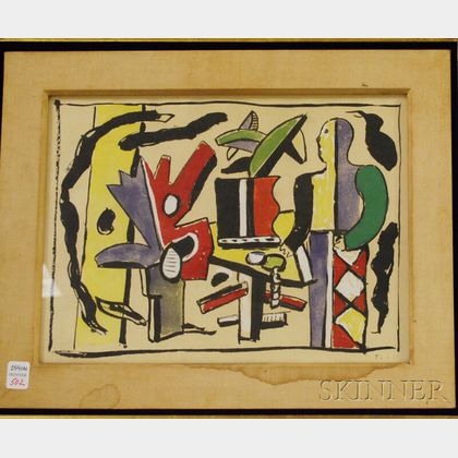 After Fernand Leger (French, 1881-1955) L'Artiste dans le Studio, 1953.
