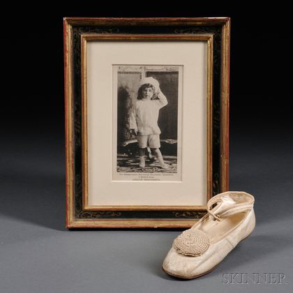 White Leather Child's Shoe, by Tradition Belonging to Tsarevich Alexei Nikolaevich