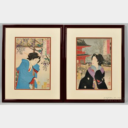 Two Tsukioka Yoshitoshi (1839-1892) Woodblock Prints