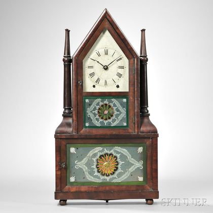 Birge & Fuller "Double Candlestick" Wagon Spring Steeple Clock