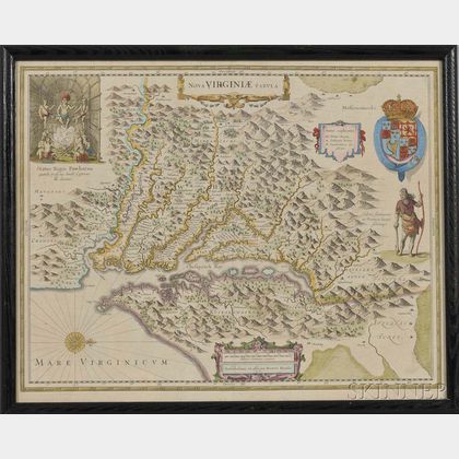 Virginia. Henricus Hondius (1597-1651) Nova Virginiae Tabula.