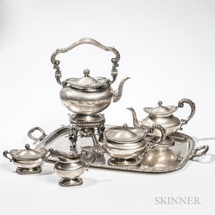 Six-piece Italian .800 Silver Tea and Coffee Service