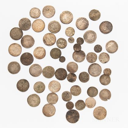 Approximately Fifty-four Saxony-Albertine Hammered Silver Coins