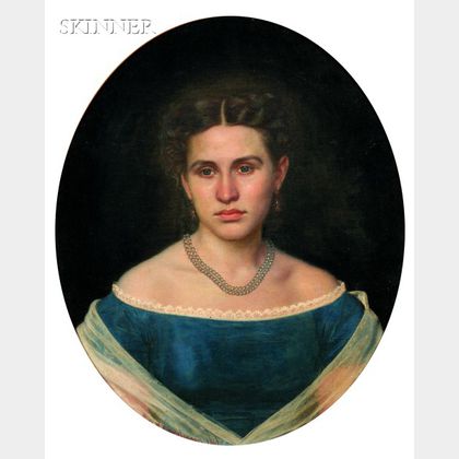 H. W. Keppelmann (American, 19th Century) Lot of Two Portraits: Young Woman in Blue and Girl in Profile