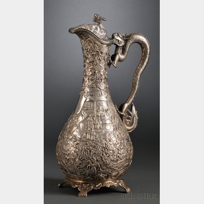 Chinese Export Silver Ewer