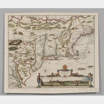 Northeast Coast of North America from New England to Virginia. Justus Danckerts (1635-1701)Novi Belgii Novaeque Angliae Nec Non Pennsyl