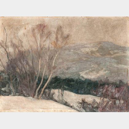 Charles Herbert Woodbury (American, 1864-1940) Gray and Silver/A Winter Landscape