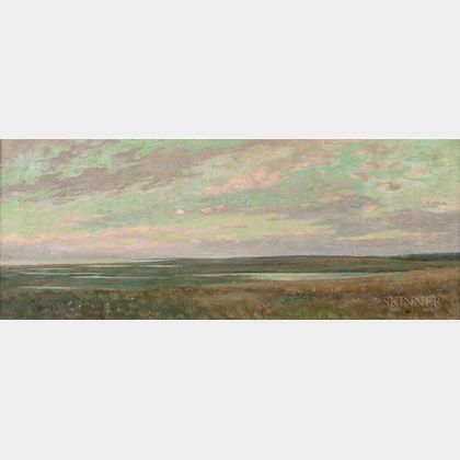 Arthur Hoeber (American, 1854-1915) Cape Cod Marshes, The Evening Hour