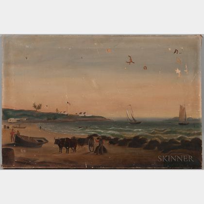 A.L.P. Skillinge (American, 19th Century) View of the Forts From Siminton's Cove, Portland Harbor