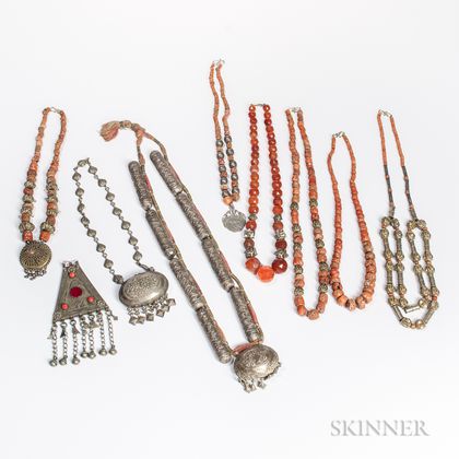 Nine Tribal Asian Trade Necklaces