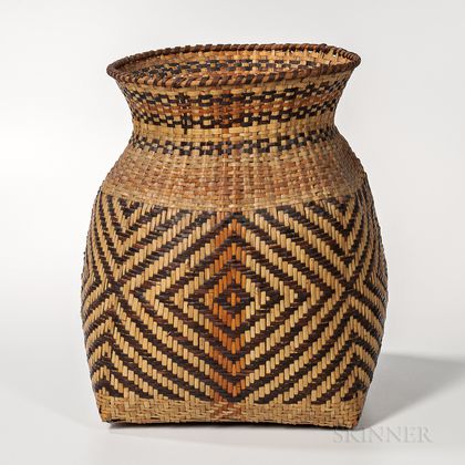 Large Southeast Woven Cane Basket