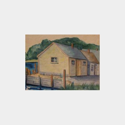 American School, 20th Century Lot of Two Watercolors Goulds Oyster House, So. Chatham, MA