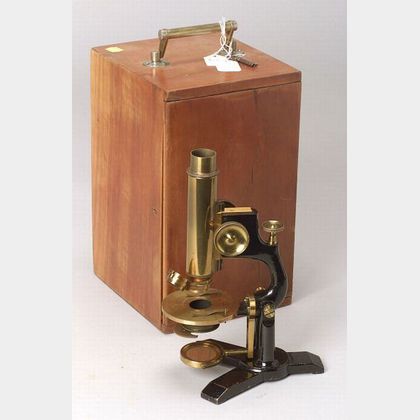 Four Brass Compound Microscopes