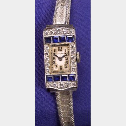 Art Deco Lady&#39;s Platinum and Diamond Wristwatch, Betteridge