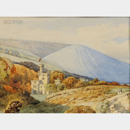 Myles Birket Foster (British, 1825-1899) Landscape with Castle