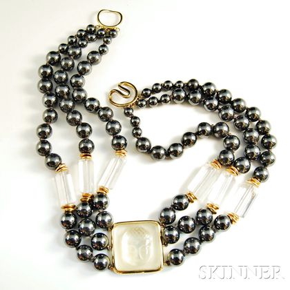 Hematite and Rock Crystal Necklace