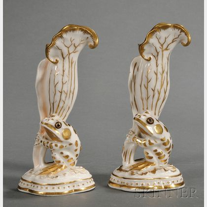 Two Similar Union Porcelain Frog Vases