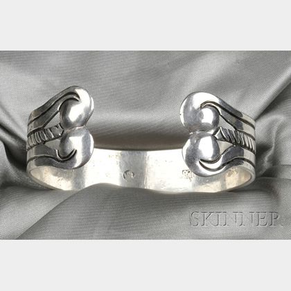 Mexican .980 Silver Cuff Bracelet, William Spratling
