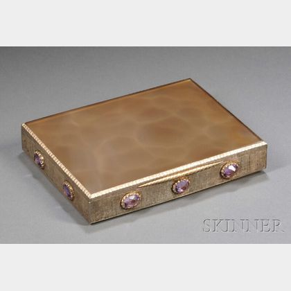 M. Buccellati Silver- and Amethyst-mounted Agate Box