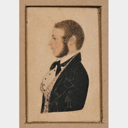 Justus Da Lee (American, 1793-1878) Portrait Miniature of Richard Waterman Moffit Da Lee (1809-1868)